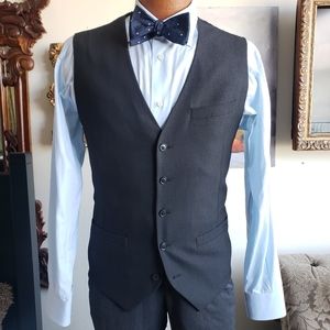 Perry Ellis charcoal waistcoat vest slim fit XL